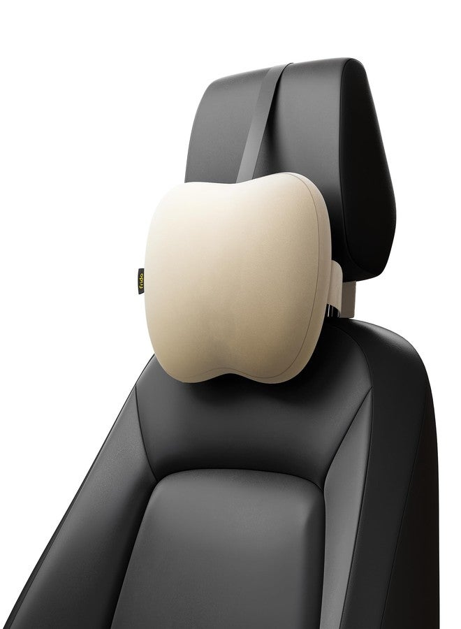 فريدو وسادة رقبة صغيرة للسيارة من فريدو | إسفنج ميموري فوم مريح وصغير الحجم | تخفف إجهاد الرقبة والكتفين | وسادة رقبة فائقة النعومة لراحة مثالية أثناء الرحلات | ألياف دقيقة مسامية | غطاء مخملي قابل للغسل | بيج - Image 1